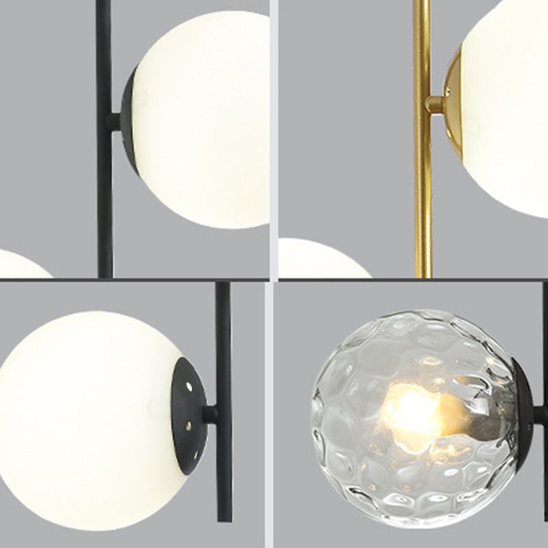 2 Lichte bolvormige tak Hangende lichten Moderne stijl Glazen hangende verlichting voor slaapkamer