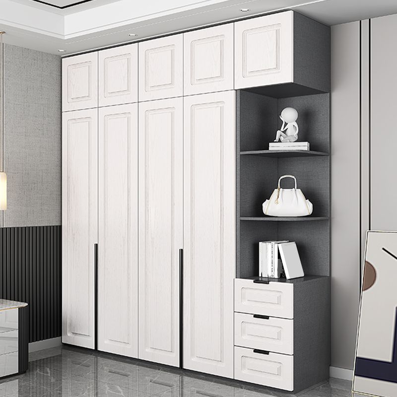 Modern Style Wooden Wardrobe Soft Close Door Wardrobe Closet with Drawer