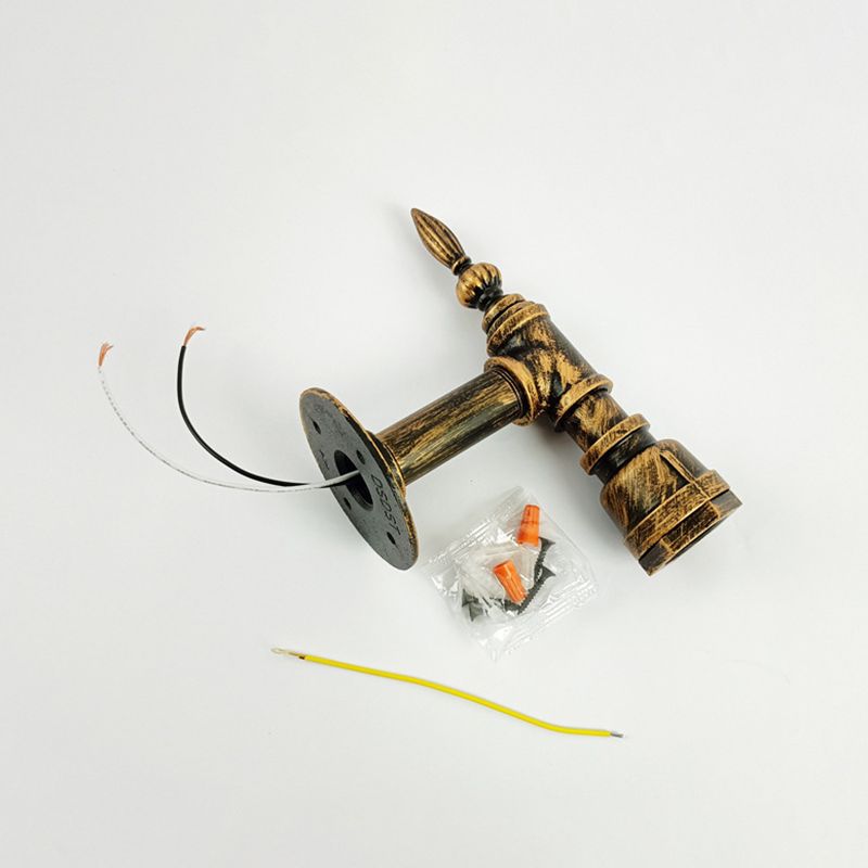 Industrial Wall Sconce Pipe Shape Wall Light with Metal Shade for Shower Room