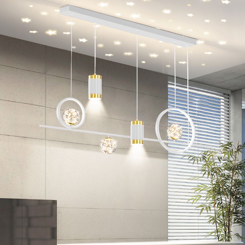 Modern Metal Ceiling Light Circle Shape Island Light with Acrylic Shade for Living Room