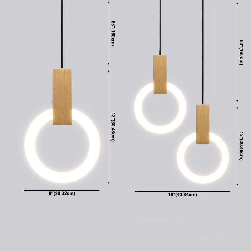 Circle Modern Hanging Light Kit Acrylic LED Pendant Light for Dining Room