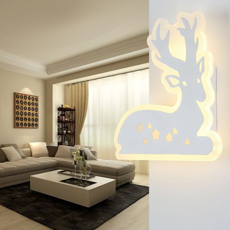 Corridor Trap Sika Deer Wandlicht Acryl Dier Witte afwerking SCONCE LICHT
