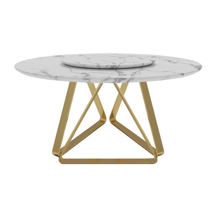 Marble Dining Table Traditional Luxury Round Dining Site Table with Turntable