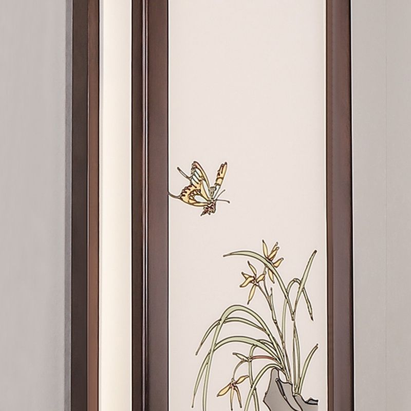 New Chinese Style Wooden Wall Light Cuboid LED Wall Lamp with Acrylic Shade for Bedroom