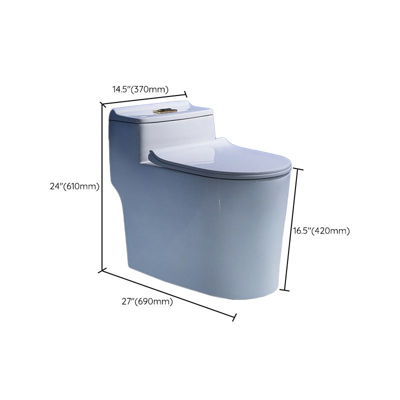 Traditional Toilet Bowl One Piece Floor Mounted Siphon Jet Porcelain Toilet