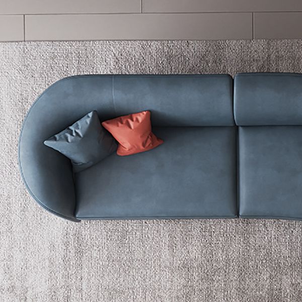 Solid Color Stain Resistant Sofa Contemporary Curved Loveseat for Apartment