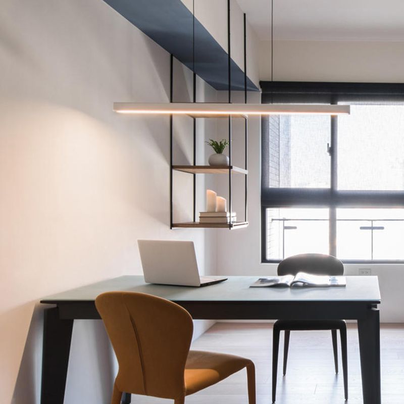 Luces de isla lineal de estilo simple lámparas colgantes de led de restaurante de 1 luces con sombra acrílica