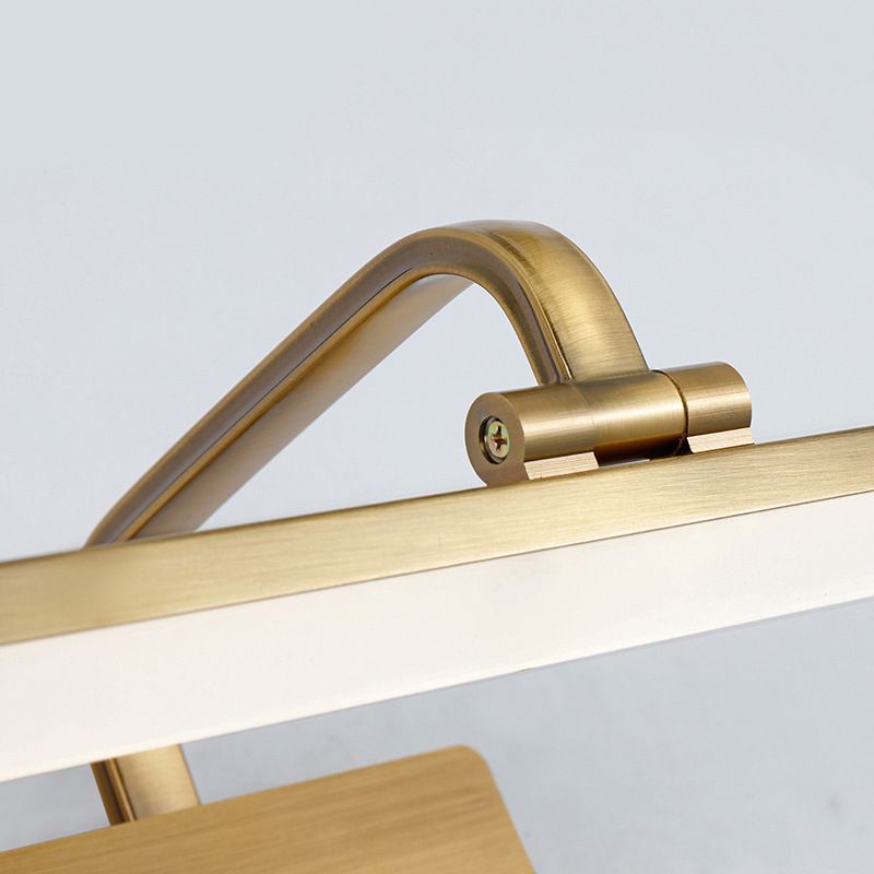 Waterdichte lineaire LED -wandlichtmetaal Modern Minimalisme Brass Vanity Neutraal Light voor kleedkamer