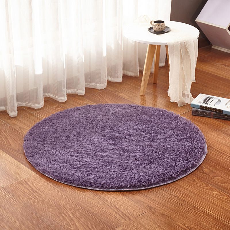 Multi Color Plain Rug Artificial Wool Nordic Area Rug Easy Care Machine Washable Rug for Girls Room