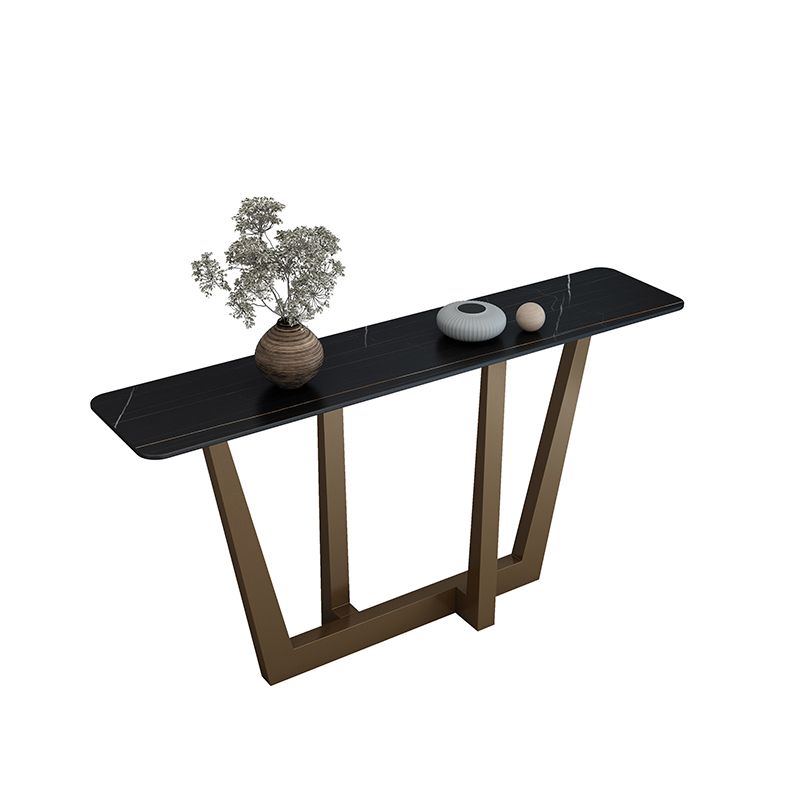 Glam Rectangle Console Accent Table Metal Console Sofa Table for Hall