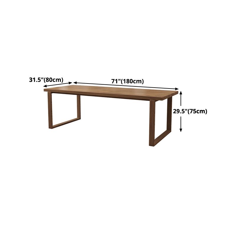Mid-Century Modern Dining Table Pine Wood Table with Sled Base