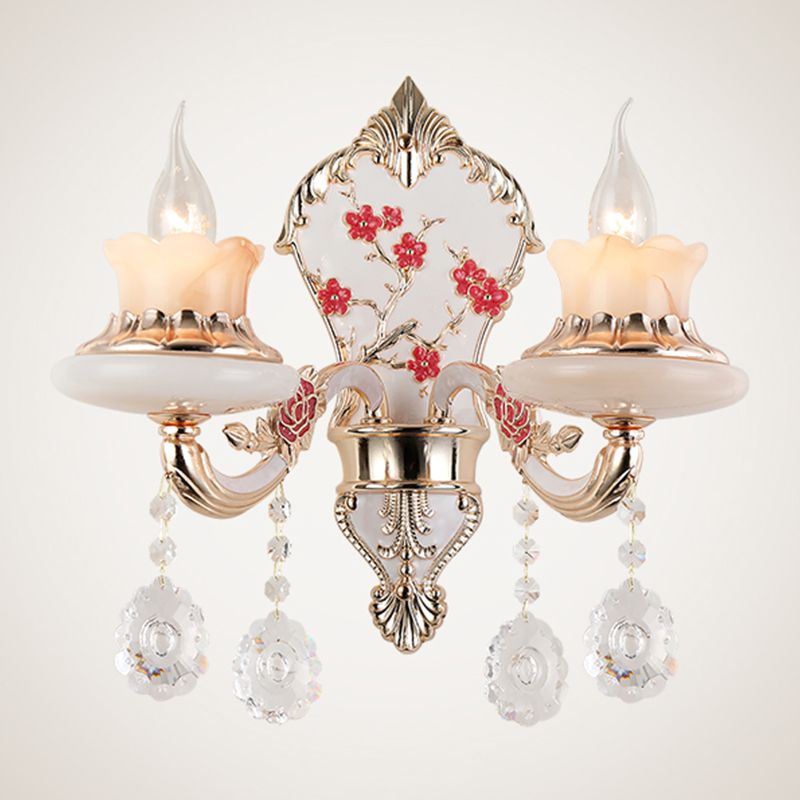 Éclairage mural de restaurant en forme de forme incurvée Postmoderne Opale Verre givrée en verre Gold Gold Murd Murd