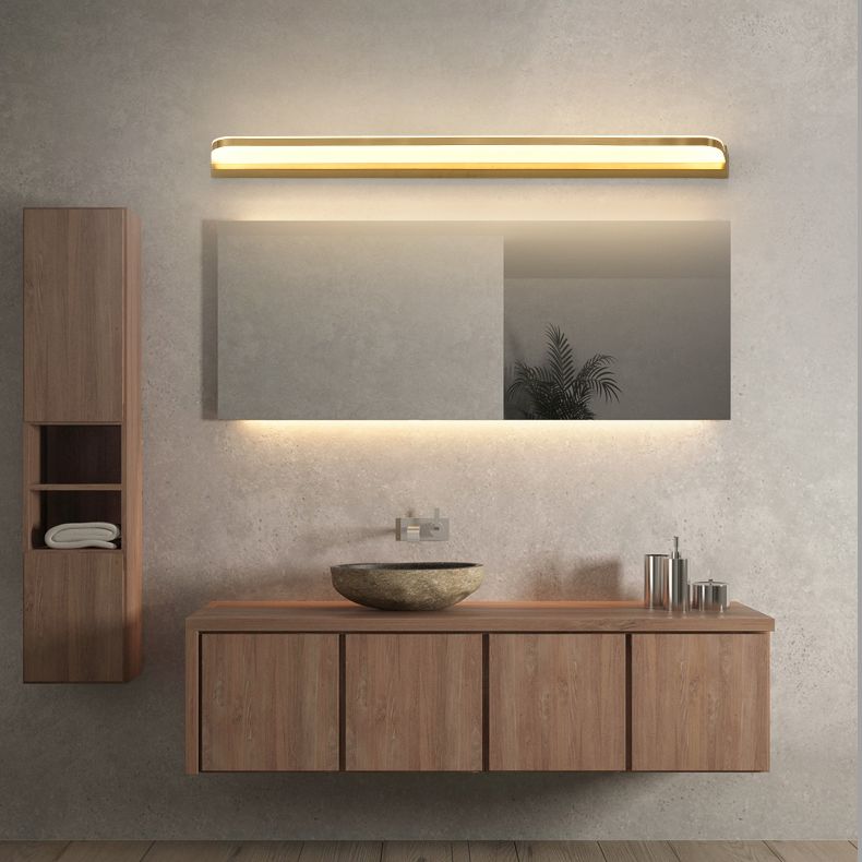 Modern Minimalist Style Ultra-thin Wall Mounted Light Fixture Copper Wall Light Sconces for Bathroom
