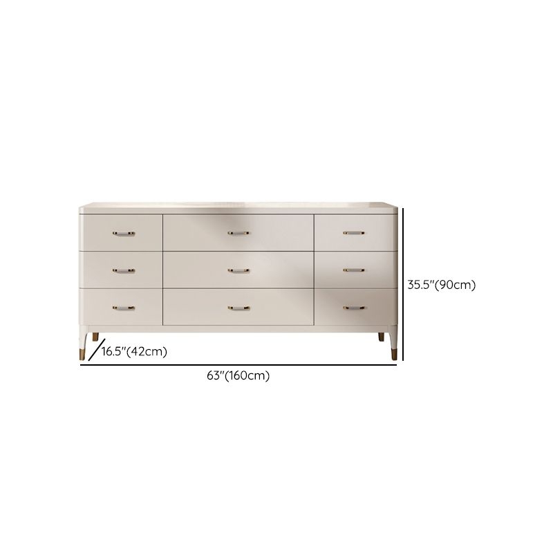 Horizontal Storage Chest Dresser Glam Storage Chest with Drawers