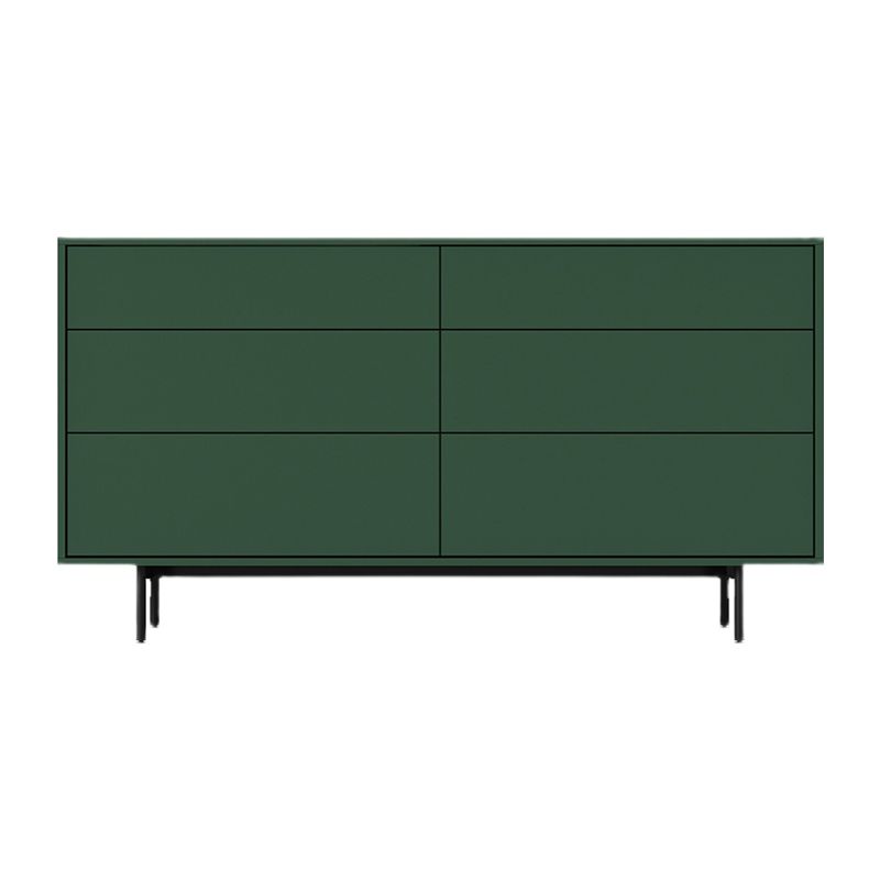13.77" Wide Modern Accent Chest with 6 Drawers and 4 Straight Black Legs