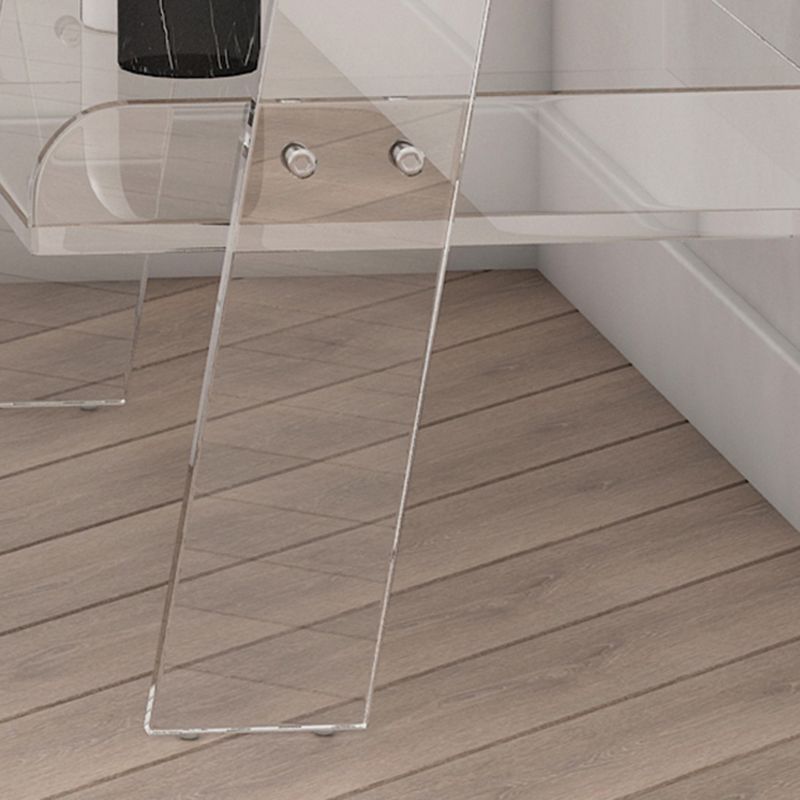 Contemporary Open Back Bookshelf Ladder Acrylic Bookcase with Shelves