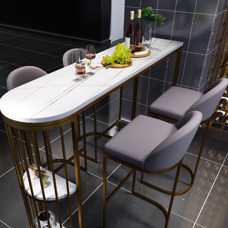 Modern Low Back Upholstered Indoor Bar Stools with Metal Base