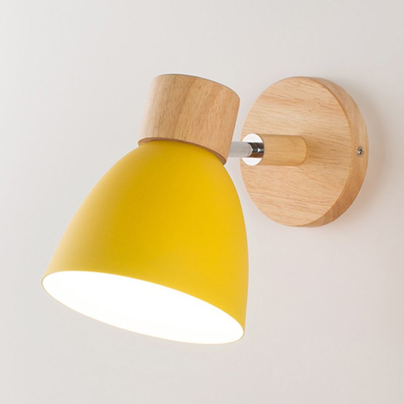 1 Light Wall Sconce Modern Macaron Style Metal Wall Lighting for Bedroom