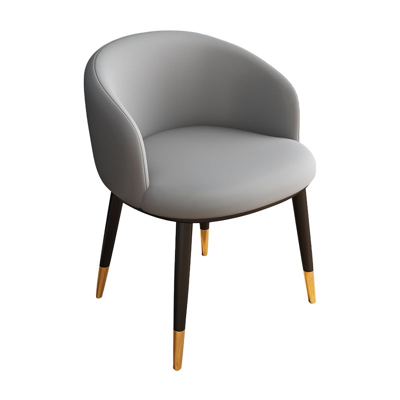 Silla lateral escandinava interior Silla de comedor tapizada de metal con respaldo Parsons