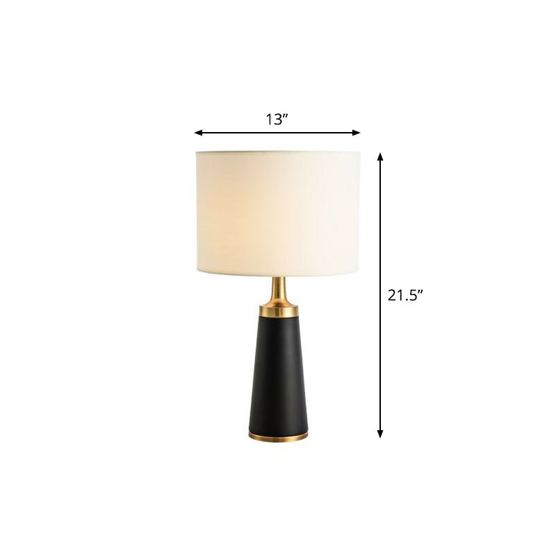 Tavolo cilindrico tavolo luce contemporanea 1 testa lampada da notte bianca-nera per camera da letto