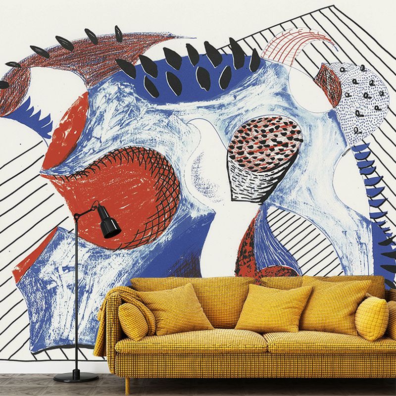Stain Resistant Abstract Mural Wallpaper Customized Artistic Wall Decor for Living Room