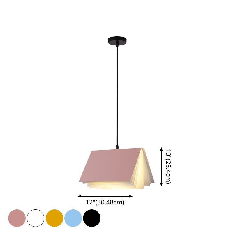 1 Light Creative Books Hanging Lamp Art Deco Metal Indoor Pendant Light
