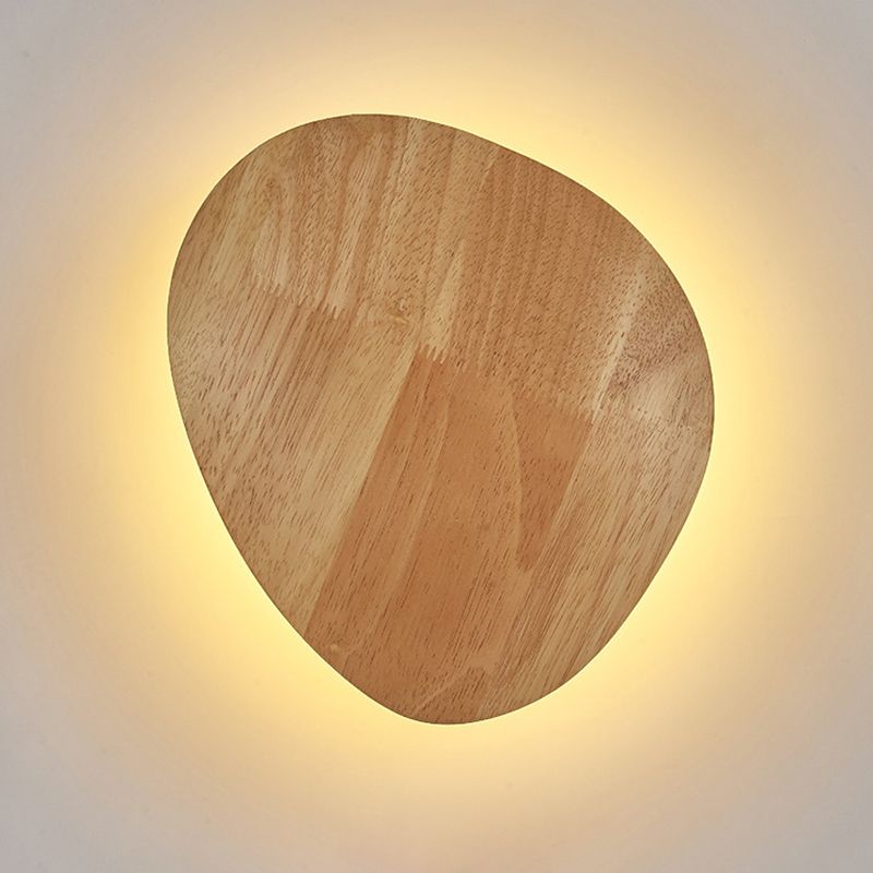 Blockfarbe kreisförmige Wandleuchten im modernen prägnanten Stil schmiedeeisere LED -Wandlampe mit Holzschatten
