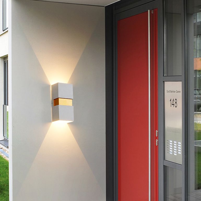 Application murale en aluminium extérieur contemporain Lumière murale à LED à LED 1 Light