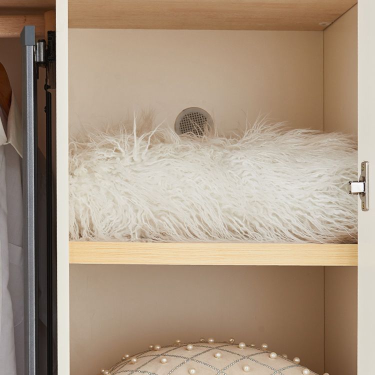 French Country Wardrobe Solid Wood Wardrobe Closet with Cloth Rod