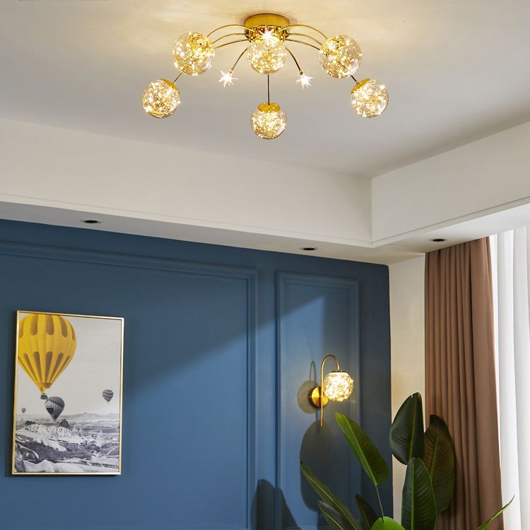 Contemporánea de lámpara de altura de la esfera de la esfera de la luz de vidrio de montura de vidrio en oro