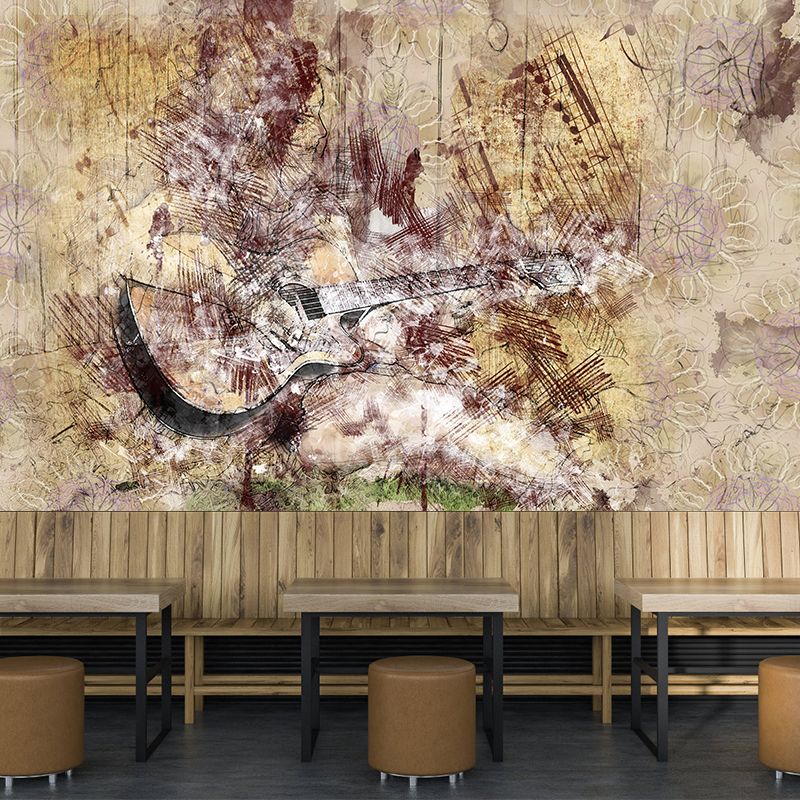 Guitar Hobby Water Resistant Wall Mural Modern Wall Decor, Made to Measure