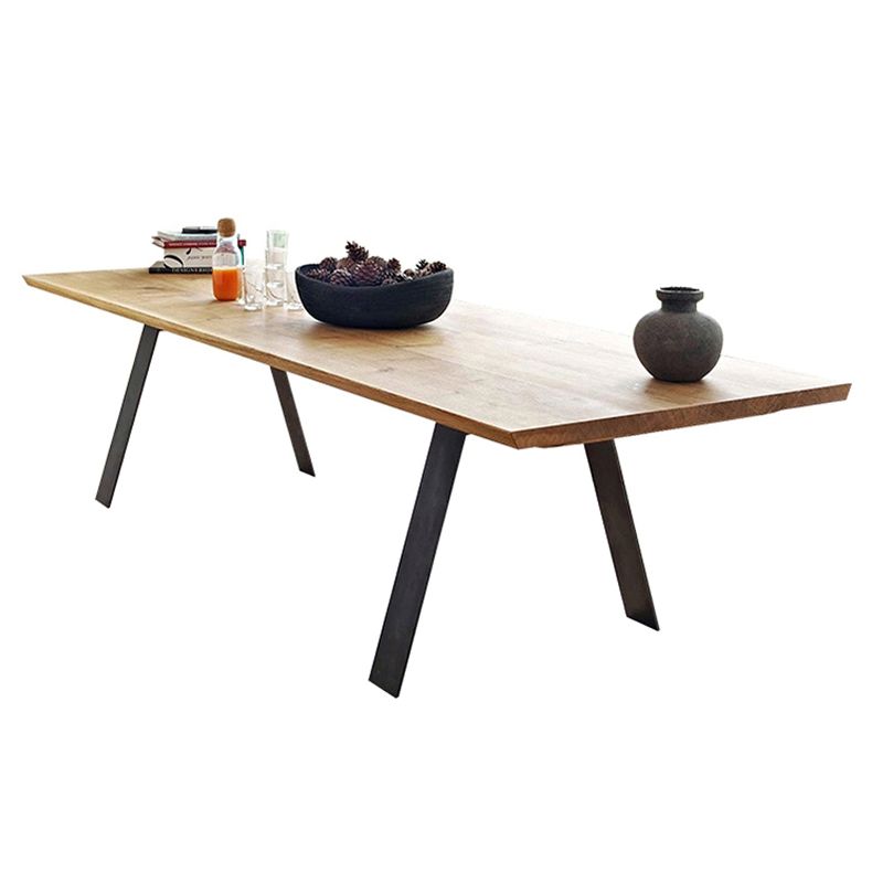 Metall Industrial Rechteck Esstisch Massiv Holz Tisch mit 4 Beinen