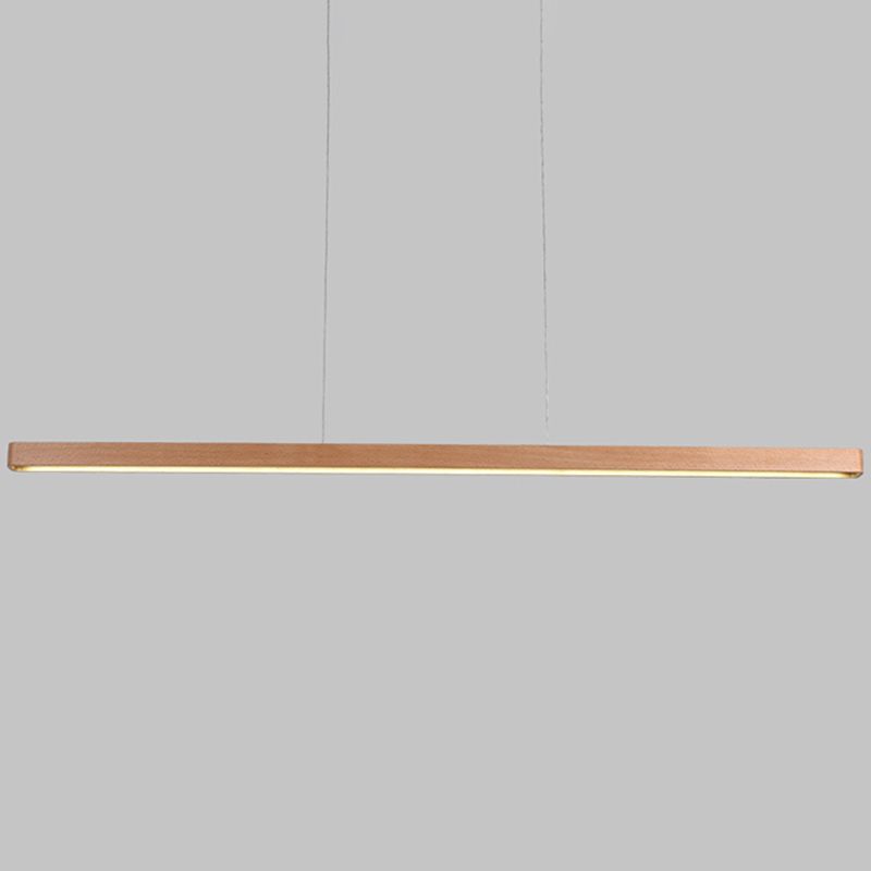 Linear Island Lighting Wood Contemporary Simplicity Pendant Lighting Fixtures for Restaurant