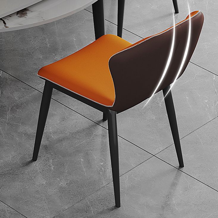 Space-Saving Minimalist Sintered Stone Top Kitchen Table Set of Black Legs Base for Dining Room