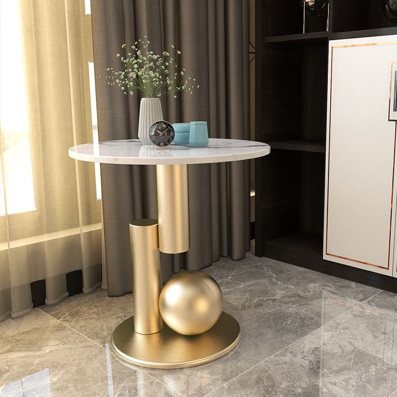 Pedestal 1 Single Coffee Table Modern Stone Round Cocktail Table