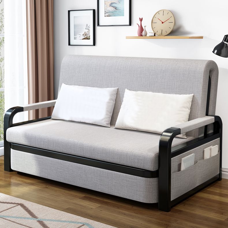 30" Wide Contemporary Sofa Futon Gray Pillow Included Storage Sleeper Sofa