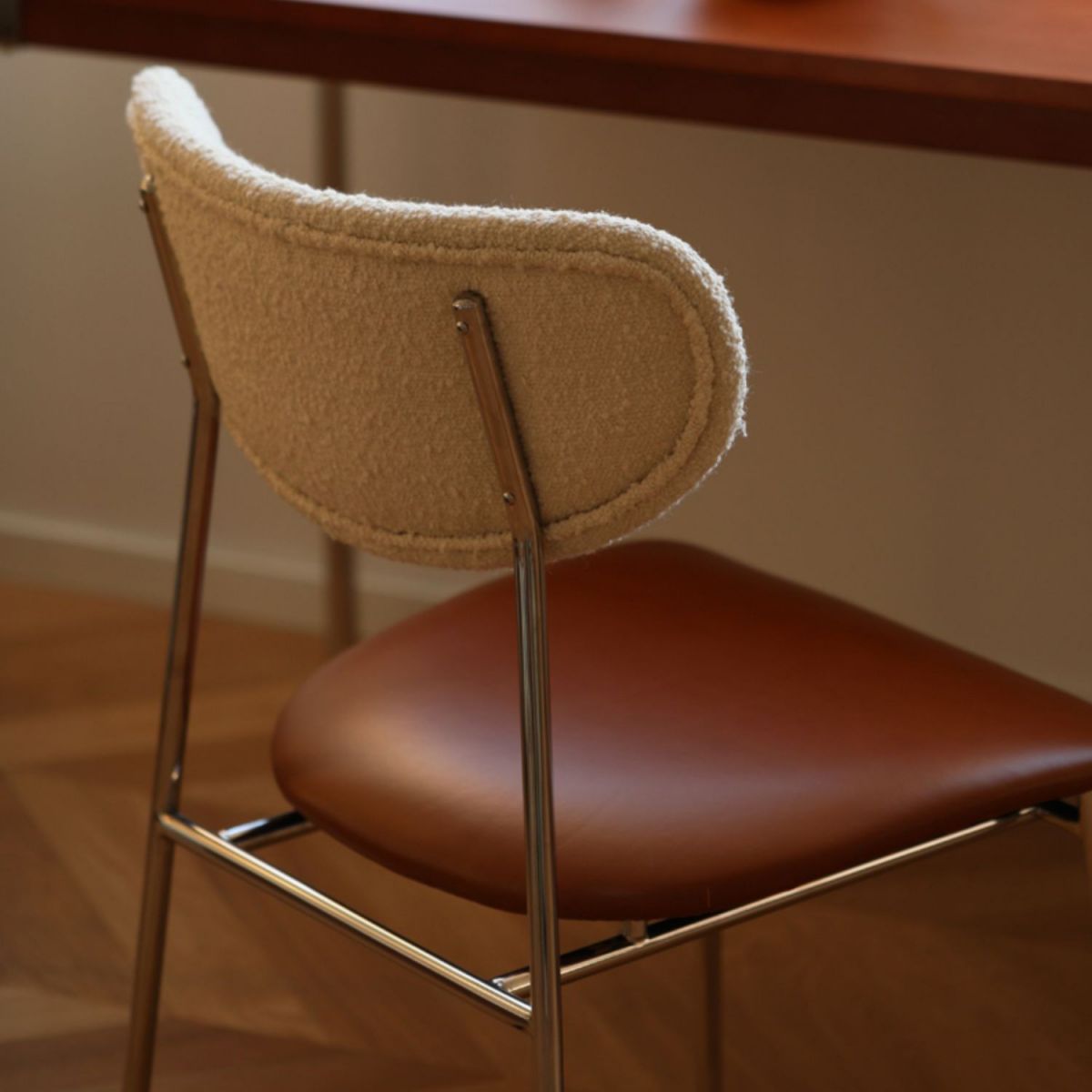 Contemporary Kitchen Dining Chair Open Back Metal Side Chair