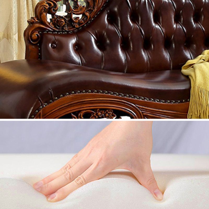 Traditional One Armed Chaise Rolled Arms with Legs for Living Room