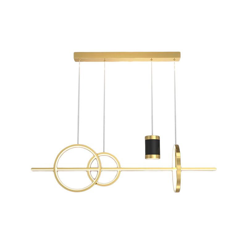 5-Light Contemporary Hanging Light Metal Adjustable Length Island Light Fixture