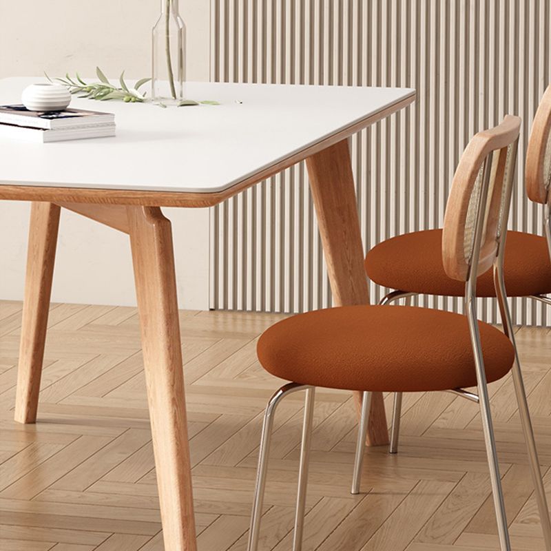 Contemporary Kitchen Dinner Table Rectangle 4 Legs Dining Table