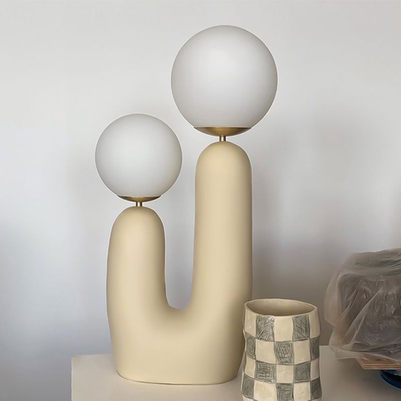 Sfera lampada da tavolo notturna in vetro contemporaneo 2 comodini leggeri per camera da letto