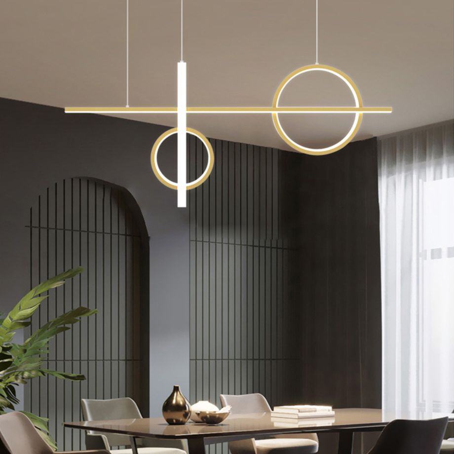 4 Light Geometric Island Lights Modern Kitchen Island Lighting Metal Island Chandelier