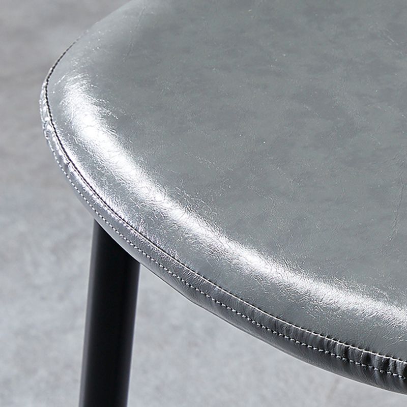 Nordic Style Dining Chairs Armless Side Chairs for Kitchen with Metal Legs