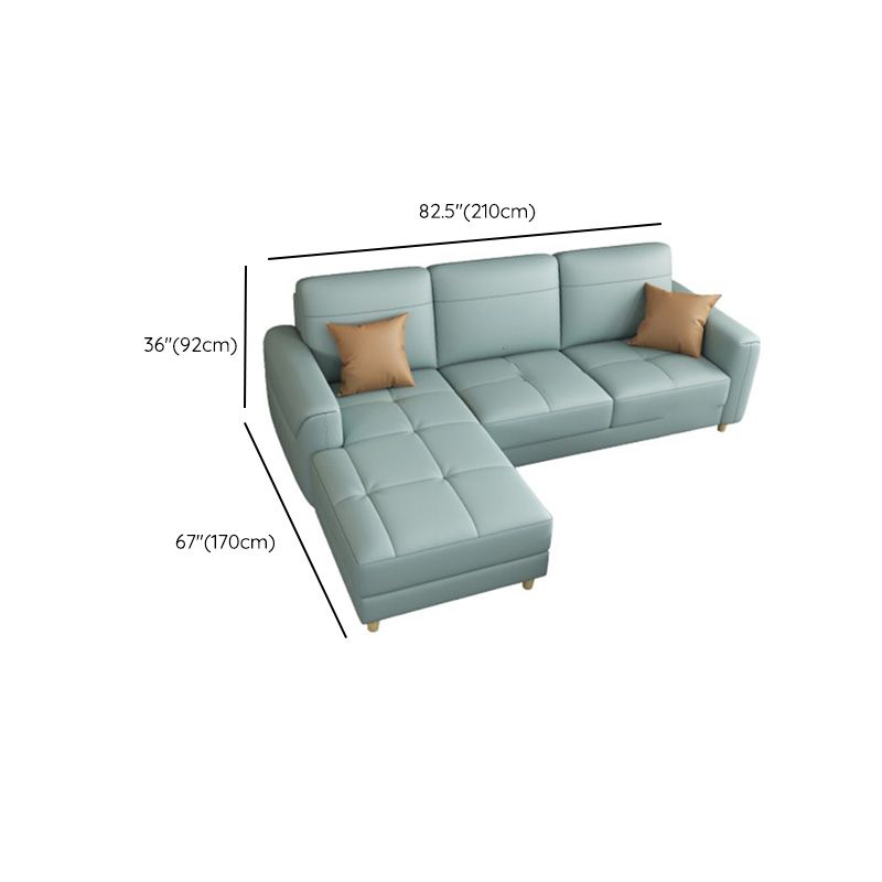 Contemporary Glam Leather Sofa with Bolster Pillows Seating for Living Room