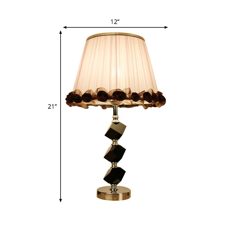 Luce notturna di cono cristallino sfaccettato moderno illuminazione da tavolo a 1 luci in rosa per soggiorno