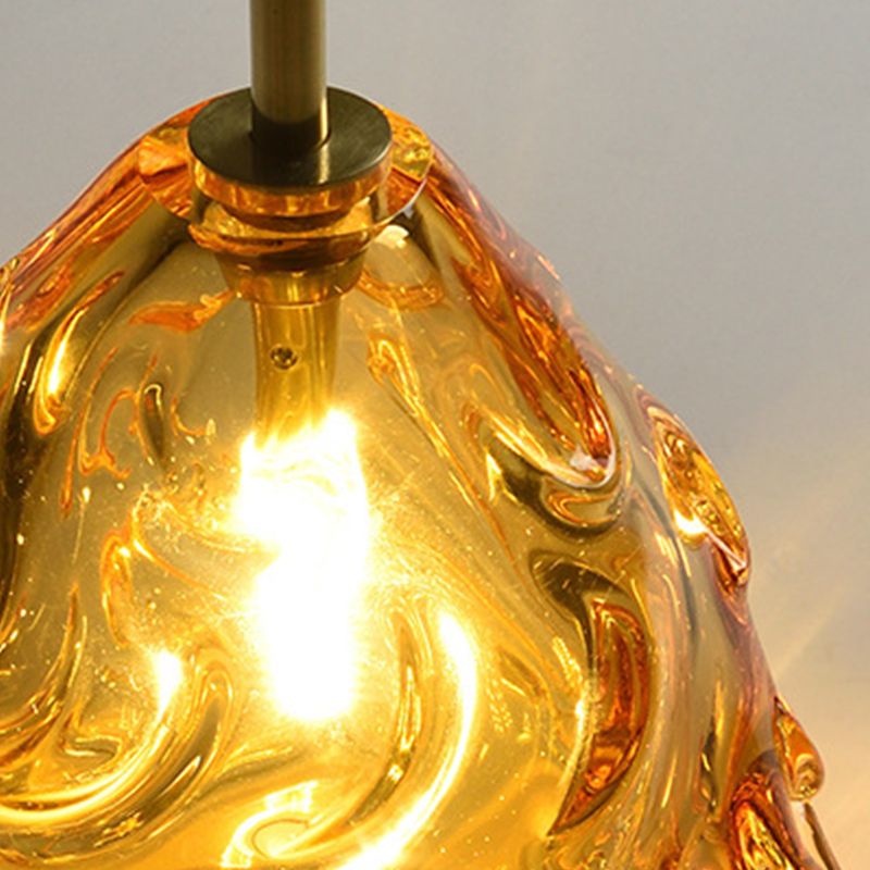Lámpara colgante de globo de vidrio soplado a mano contemporánea 1 accesorio de iluminación colgante de cabeza para comedor