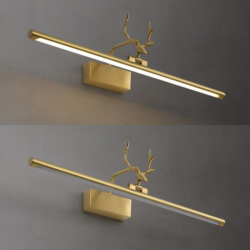 Kopergouden LED -wandwandeling in moderne creatieve stijl acryl lineair wandlicht met gewei decoratie