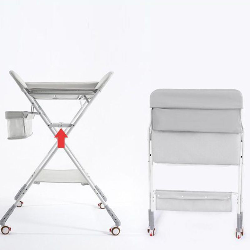 Metal Frame Baby Changing Table Folding with Shelf ,31.5"L×24.8"W