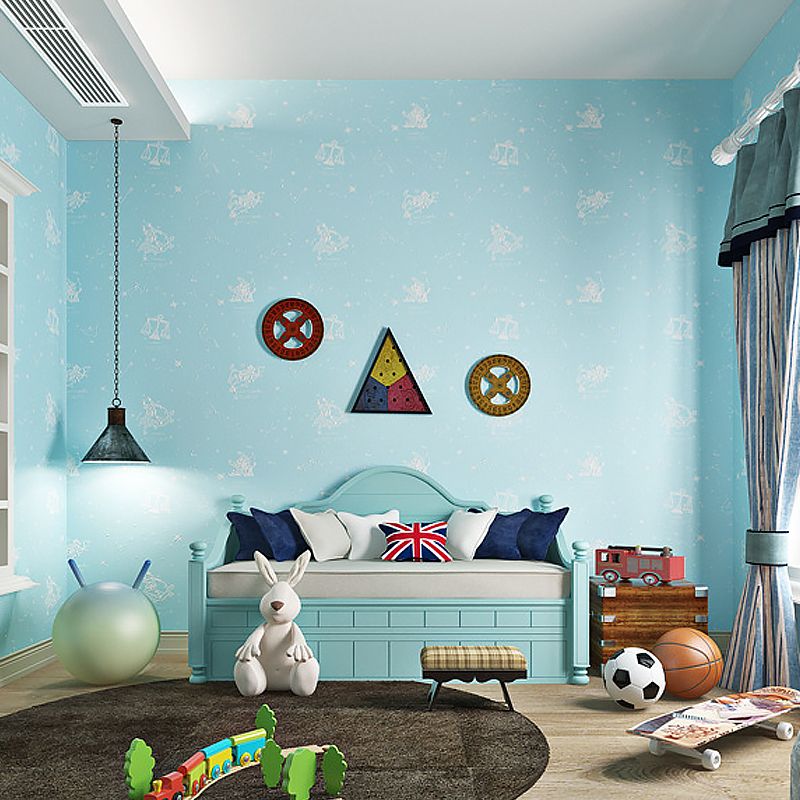 Modern Flock Star Non-Pasted Wallpaper for Kids' Bedroom, 20.5"W x 33'L
