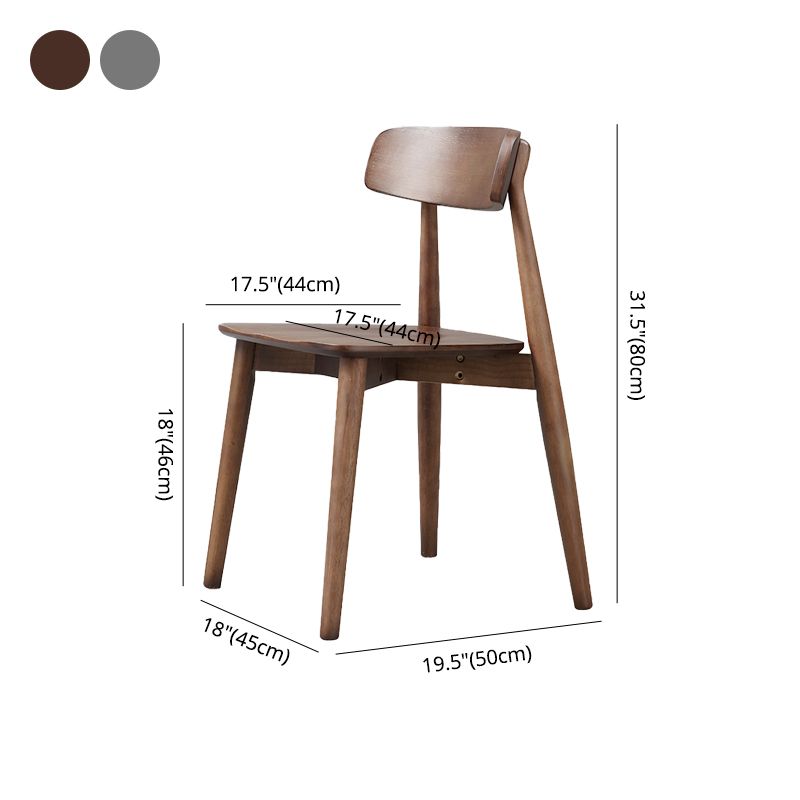 Contemporary Style Dining Chairs Open Back Dining Armless Side Chairs with Wooden Legs